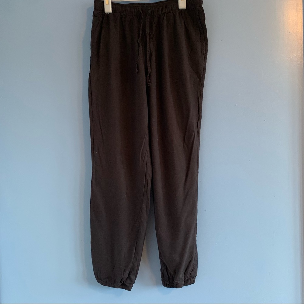 Navy Blue Cotton Drawstring Jogger Pants